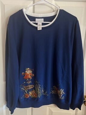 Alfred Dunner Fall Harvest Embroidered Rhinestone Sweatshirt Women's  XL